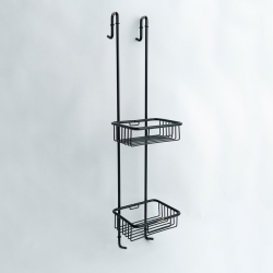 Hüppe İkili Butler Askılı Şampuanlık Mat siyah - HÜPPE