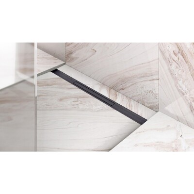 Hüppe River Duş Kanalı 60 cm Titanyum Siyah - 1