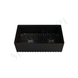 İSVEA Ravenna Çift Hazneli Eviye, 84 cm, Siyah - İSVEA