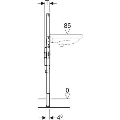 Lavabo için Geberit Duofix elemanı, 112 cm, tezgah üstü batarya, gömme sifonlu - 4