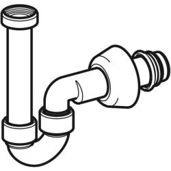Lavabo için Geberit P tipi sifon, adaptör conta, yatay çıkış: d=40mm, G=1 1/4