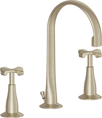 Nobili Carlos Primero Lavabo 3 Delikli Batarya Miele Fırçalanmış PVD - CP212/1CGP - P212/1CGP - NOBILI