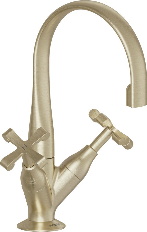 Nobili Carlos Primero Lavabo Çift Kontrollü Batarya Miele Fırçalanmış PVD - CP218/1CGP - P218/1CGP - 1