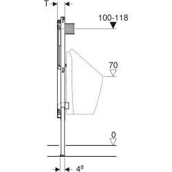 Pisuvar için Geberit Duofix elemanı, 112–130 cm, üniversal, jet yıkamalı için - 4
