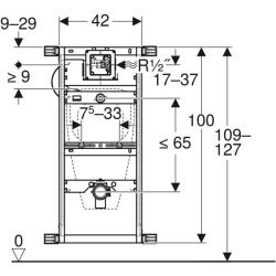 Pisuvar için Geberit Kombifix elemanı, 109–127 cm, üniversal - 3