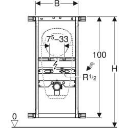 Pisuvar için Geberit Kombifix elemanı, 109–127 cm, üniversal, sıva üstü su bağlantılı modeller için - 3