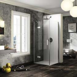 Solva İki Sabit Cam İki Menteşeli Kapı Duş Teknesi Üstü Yan Panelli Duşakabin - HÜPPE