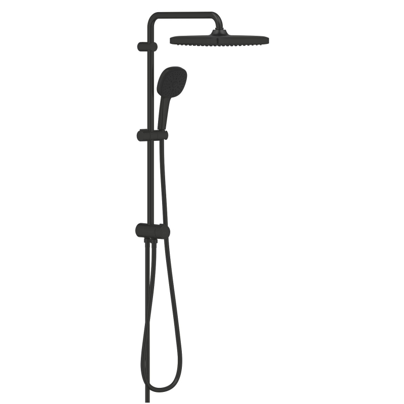 Tempesta System 250 Cube Duvar Bağlantılı, Divertörlü Duş Sistemi Mat Siyah - 269772431 - 2