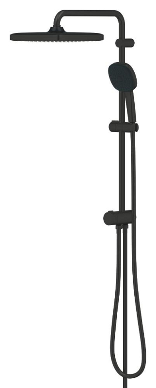 Tempesta System 250 Cube Duvar Bağlantılı, Divertörlü Duş Sistemi Mat Siyah - 269772431 - 3