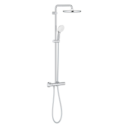 Tempesta System 250 Duvara monte termostatik bataryalı duş sistemi Krom-Beyaz - 26670001 - 1