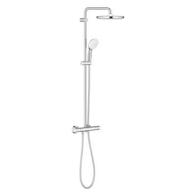Tempesta System 250 Duvara monte termostatik bataryalı duş sistemi Krom-Beyaz - 26670001 - 1