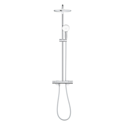Tempesta System 250 Duvara monte termostatik bataryalı duş sistemi Krom-Beyaz - 26670001 - 2
