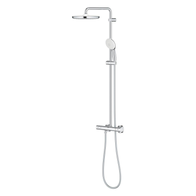 Tempesta System 250 Duvara monte termostatik bataryalı duş sistemi Krom-Beyaz - 26670001 - 3