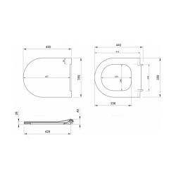 V-Tondo Rimless Asma Klozet - Mat Beton Set (Kapak Dahil ) - 4