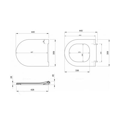 V-Tondo Rimless Asma Klozet - Mat Petrol Mavisi Set (Kapak Dahil ) - 4