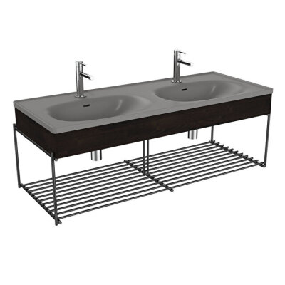 VitrA Equal Lavabo Ünitesi, 130 cm Raflı Karaağaç - 1