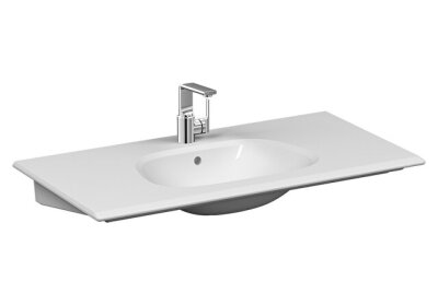 VitrA Frame Parlak Beyaz 100 cm Etajerli Lavabo - 1