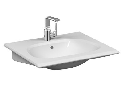 VitrA Frame Parlak Beyaz 65 cm Etajerli Lavabo - 1