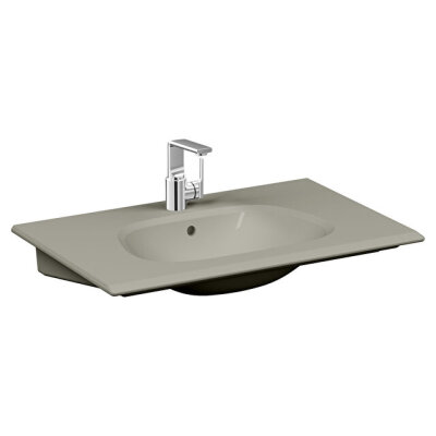 VitrA Frame Parlak Mat Bej 80 cm Etajerli Lavabo - 1
