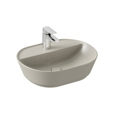 VitrA Geo Oval Tezgah Üstü Lavabo Mat Bej, 55 cm - 1