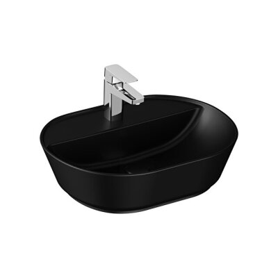 VitrA Geo Oval Tezgah Üstü Lavabo Mat Siyah, 55 cm - 1