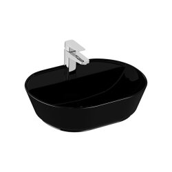 VitrA Geo Oval Tezgah Üstü Lavabo Parlak Siyah, 55 cm - VİTRA