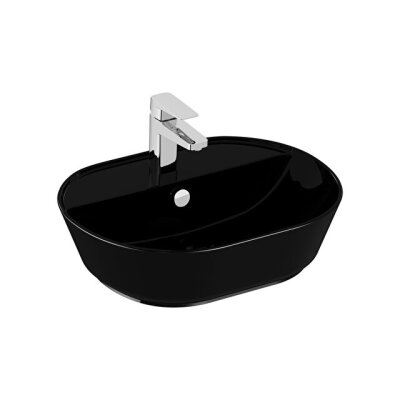 VitrA Geo Oval Tezgah Üstü Lavabo Siyah, 55 cm - 1