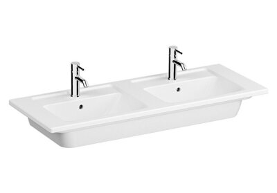 VitrA Integra Çift Hazneli Etajerli Lavabo Parlak Beyaz, 120 cm - 1