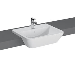 Vitra Integra Yarım Tezgah Lavabo Parlak Beyaz, 55 cm - VİTRA