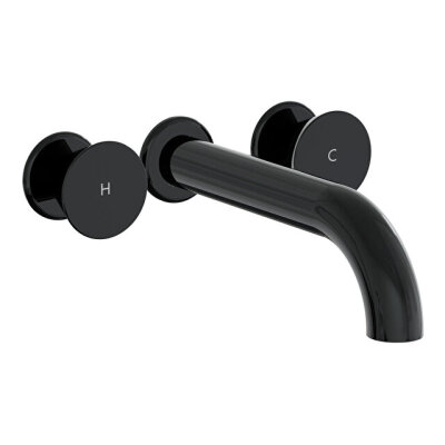 VitrA Liquid Ankastre Lavabo Bataryası Uzun, Parlak Siyah - 1