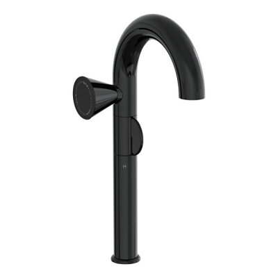 VitrA Liquid Lavabo Bataryası Yüksek, Soldan Kullanım, Parlak Siyah - 1
