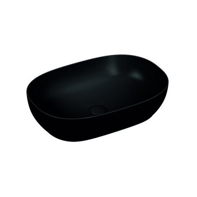 VitrA Outline 59 cm Mat Siyah Oval Lavabo - 1