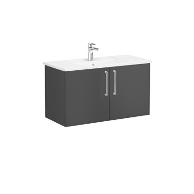 VitrA Root Flat 100 cm Mat Fırtına Gri Lavabo Alt Dolabı - 1