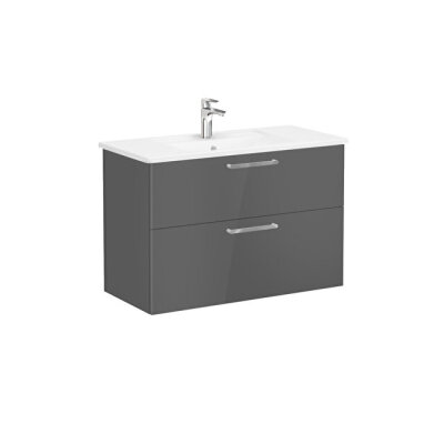 VitrA Root Flat 100 cm Parlak Antrasit Lavabo Alt Dolabı - 1