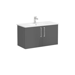 VitrA Root Flat 100 cm Parlak Antrasit Lavabo Alt Dolabı - VİTRA