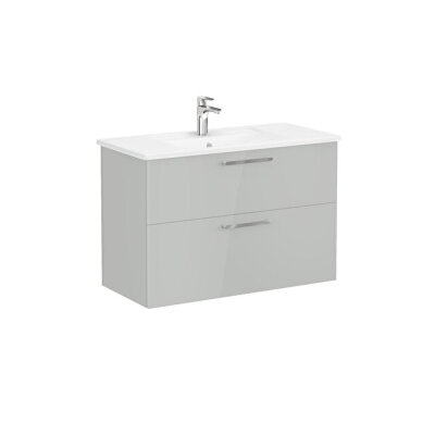 VitrA Root Flat 100 cm Parlak İnci Grisi Lavabo Alt Dolabı - 1