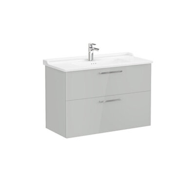 VitrA Root Flat 100 cm Parlak İnci Grisi Lavabo Alt Dolabı - 1