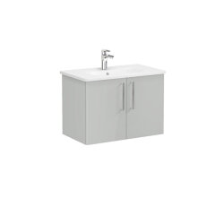 VitrA Root Flat 80 cm Parlak İnci Grisi Lavabo Alt Dolabı - VİTRA