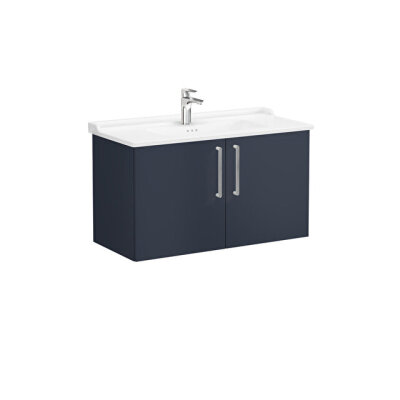 VitrA Root Flat Kapaklı 100 cm Mat Lacivert Lavabo Alt Dolabı - 1