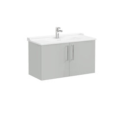 VitrA Root Flat Kapaklı 100 cm Parlak İnci Grisi Lavabo Alt Dolabı - VİTRA