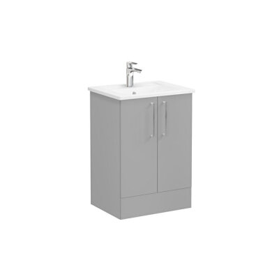 VitrA Root Flat Kapaklı 60 cm Mat Kaya Gri Lavabo Alt Dolabı - 1