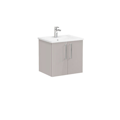 VitrA Root Kapaklı 60 cm Parlak Sahra Beji Köşe Lavabolu Lavabo Alt Dolabı - 1