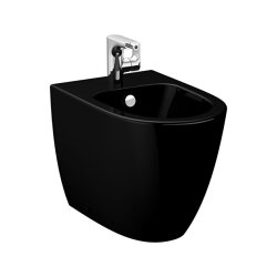 VitrA Sento Yerden Duvara Tam Dayalı Yerden Bide Parlak Siyah, 54 cm - VİTRA