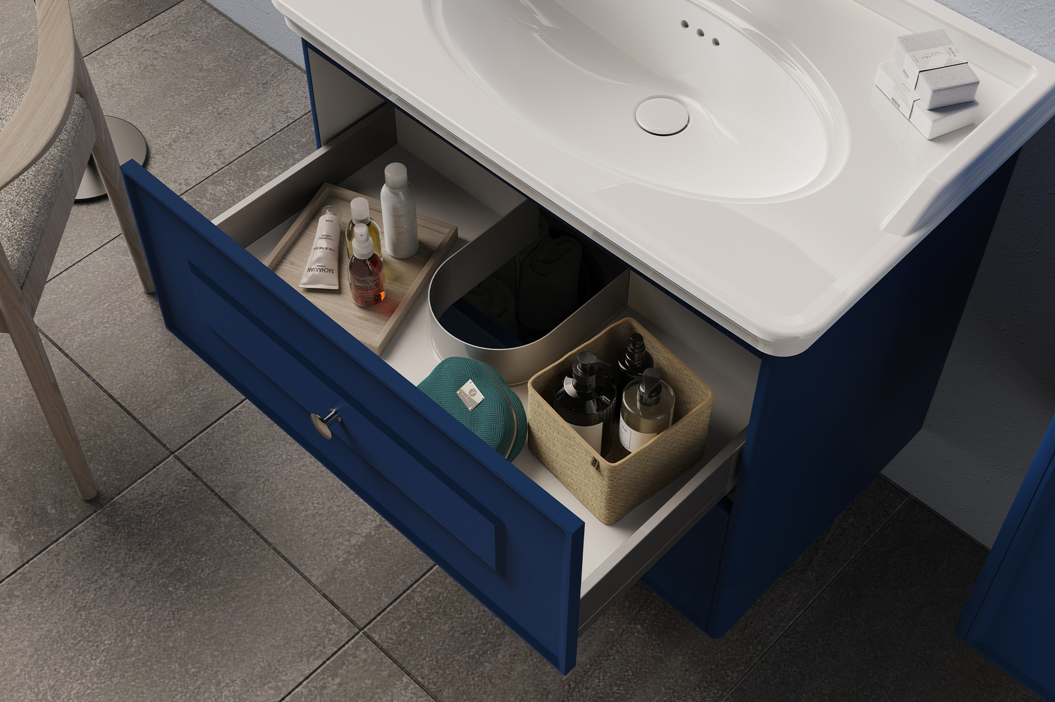 WEST Tierra 65 Cm Banyo dolabı takımı Ayna + Lavabo Dahil - 2