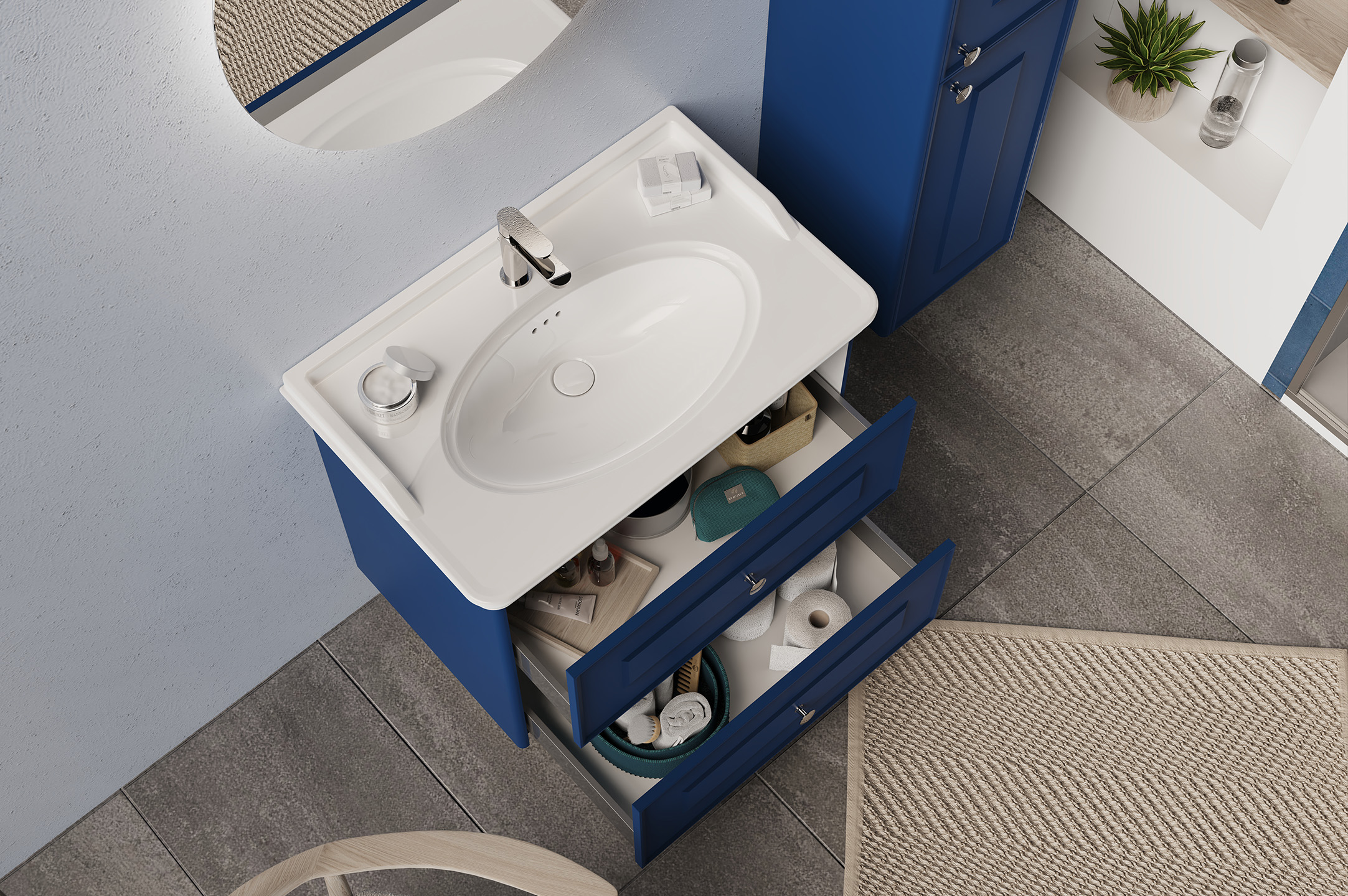 WEST Tierra 65 Cm Banyo dolabı takımı Ayna + Lavabo Dahil - 3