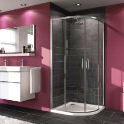 X1 Easy Entry Oval İki Sabit Cam İki Kayar Kapı Duş Teknesi Üstü Duşakabin - HÜPPE