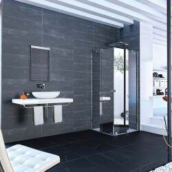 Xtensa Kare ve Dikdörtgen İki Sabit Cam İki Kayar Kapı Duş Teknesi Üstü Duşakabin - HÜPPE