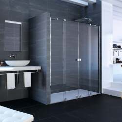 Xtensa Sürgülü Çift Kapılı İki Duvar Arası Cam Duşakabin - K2S2 T/K - HÜPPE