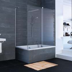 Xtensa Sürgülü Tek Kapılı İki Duvar Arası Tekne Üstü Cam Duşakabin - K1S1 T - HÜPPE